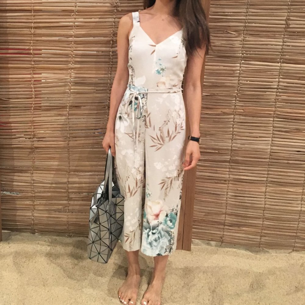 River Island Petite Floral Print Cami Strap Jumpsuit